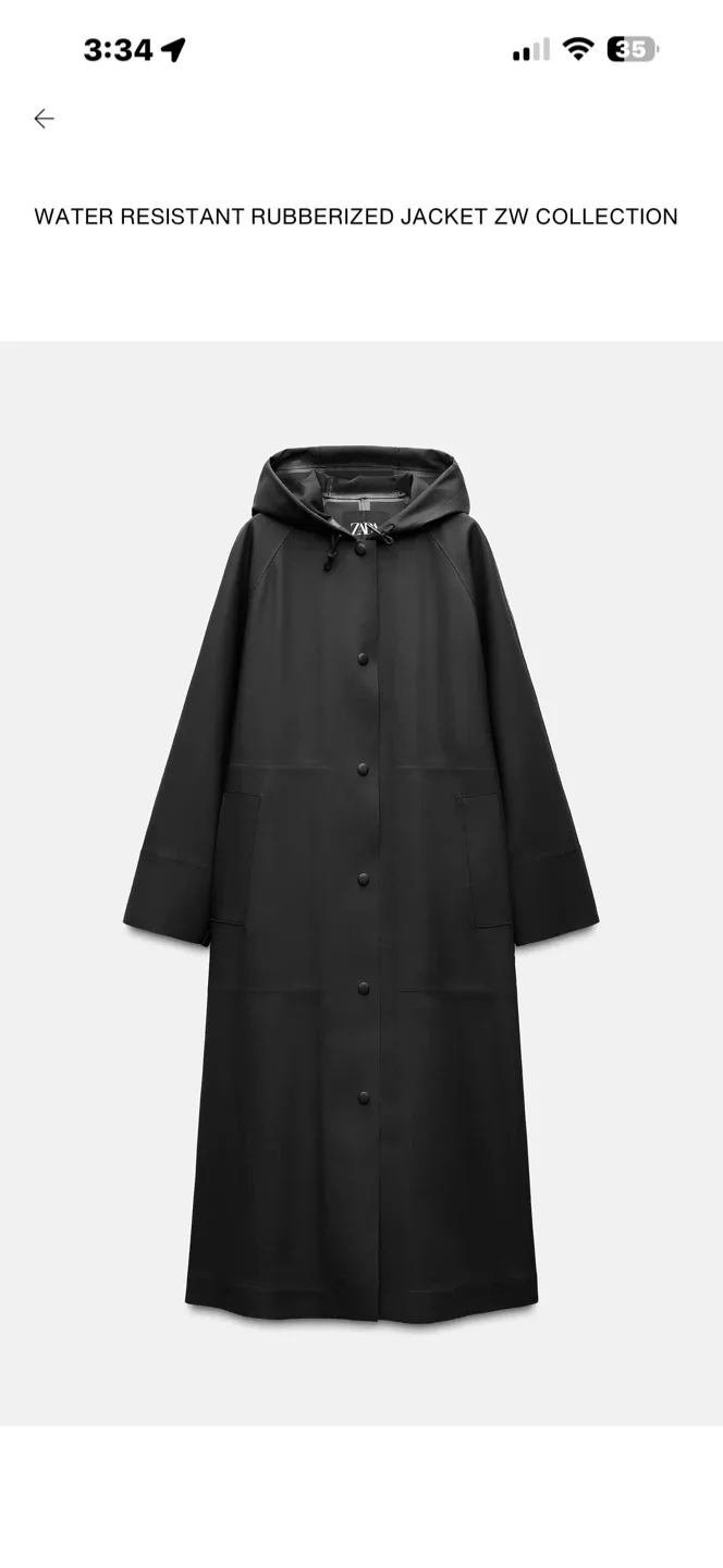 Zara dark grey Raincoat & H&M Black Faux Shearling Coat - Size M thumbnail