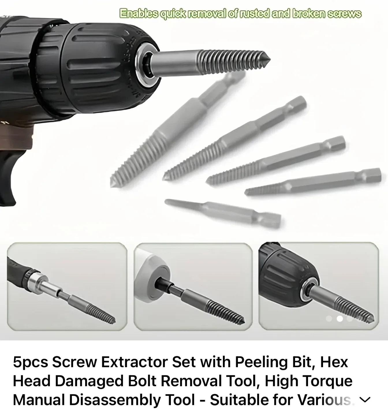 5pcs Screw Extractor Set image indicator(3)