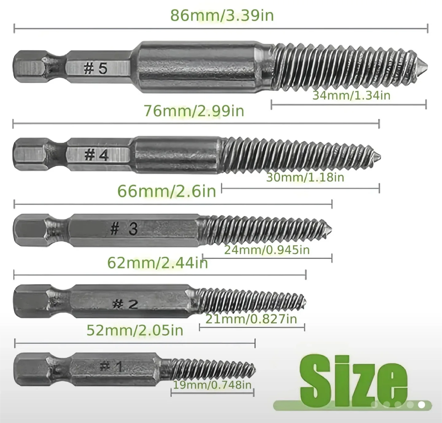 5pcs Screw Extractor Set image indicator(7)