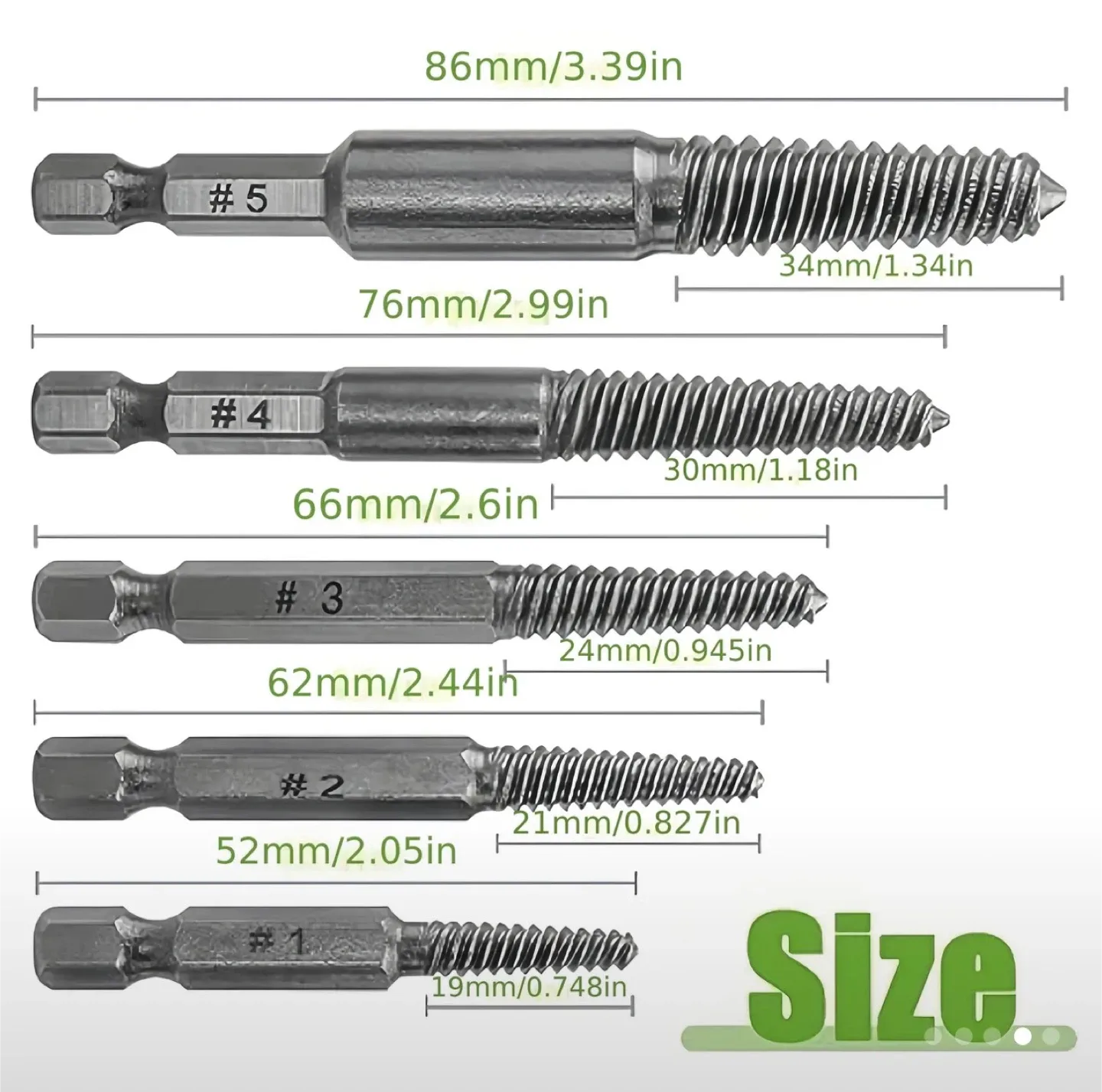 5pcs Screw Extractor Set image indicator(8)