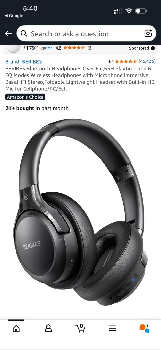 New BERIBES Wireless Headphones WH202A thumbnail