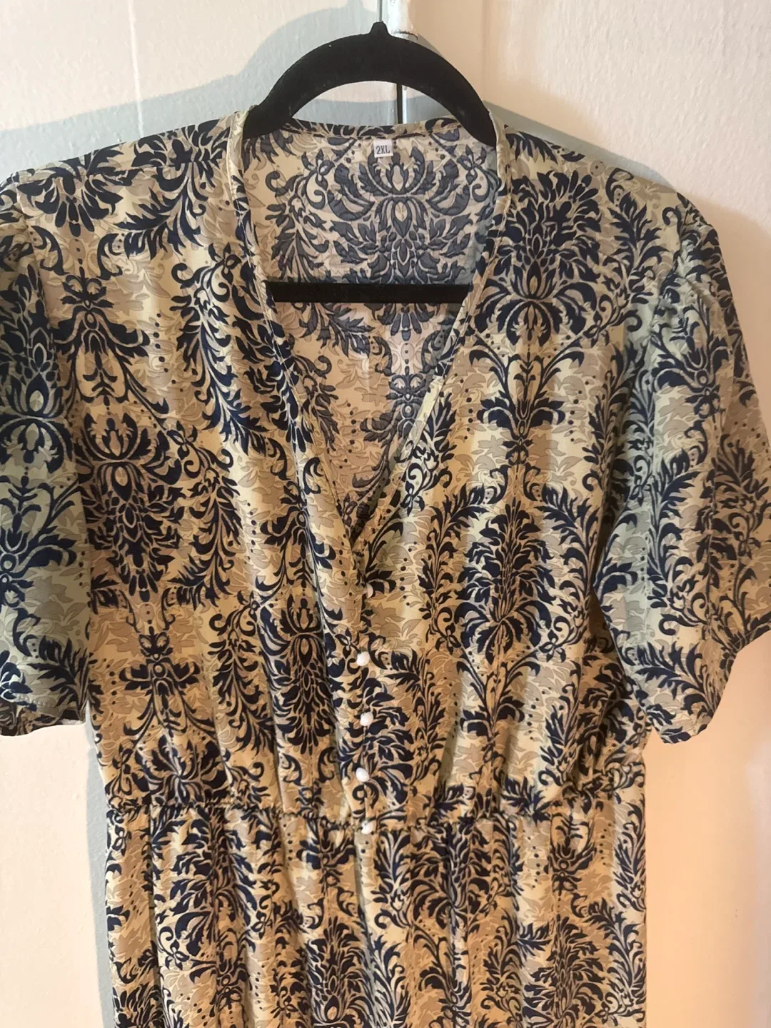 XXL Blue Floral Print Dress image indicator(2)