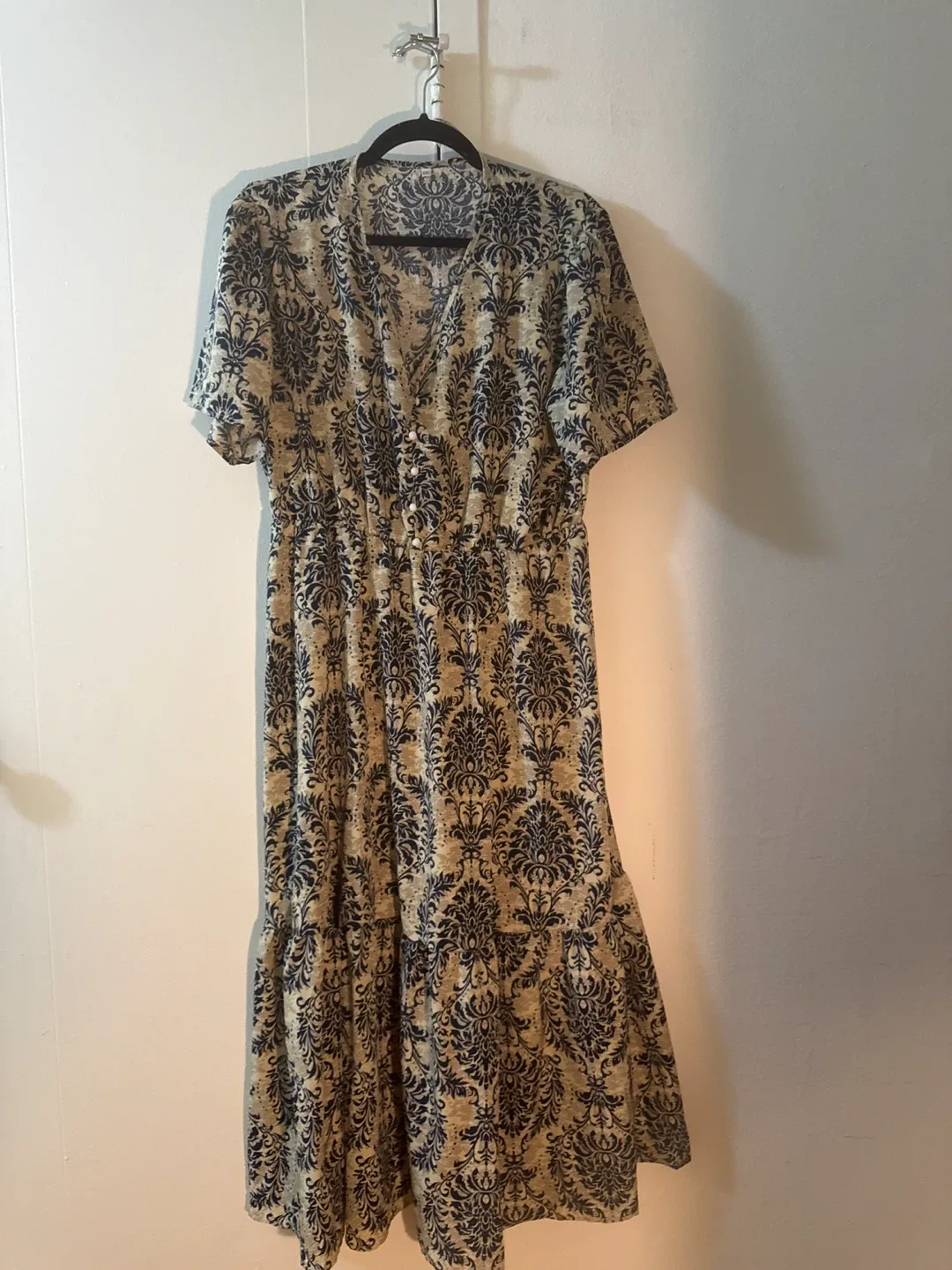 XXL Blue Floral Print Dress thumbnail