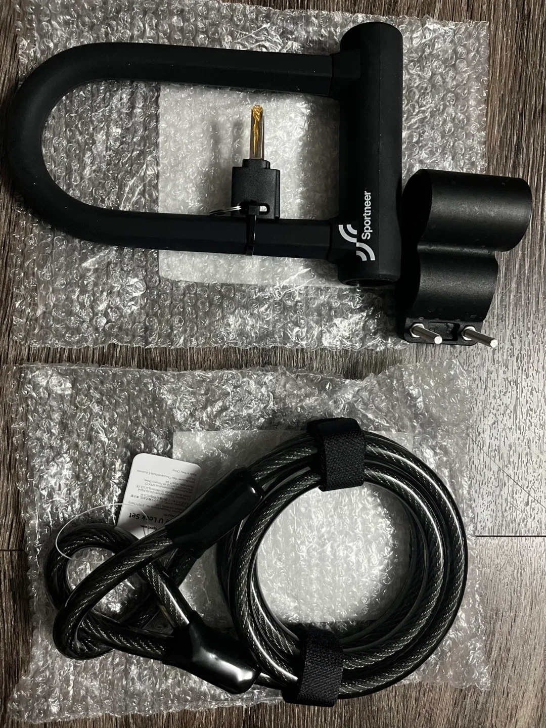 Sportneer Bike U-Lock with Cable image indicator(3)