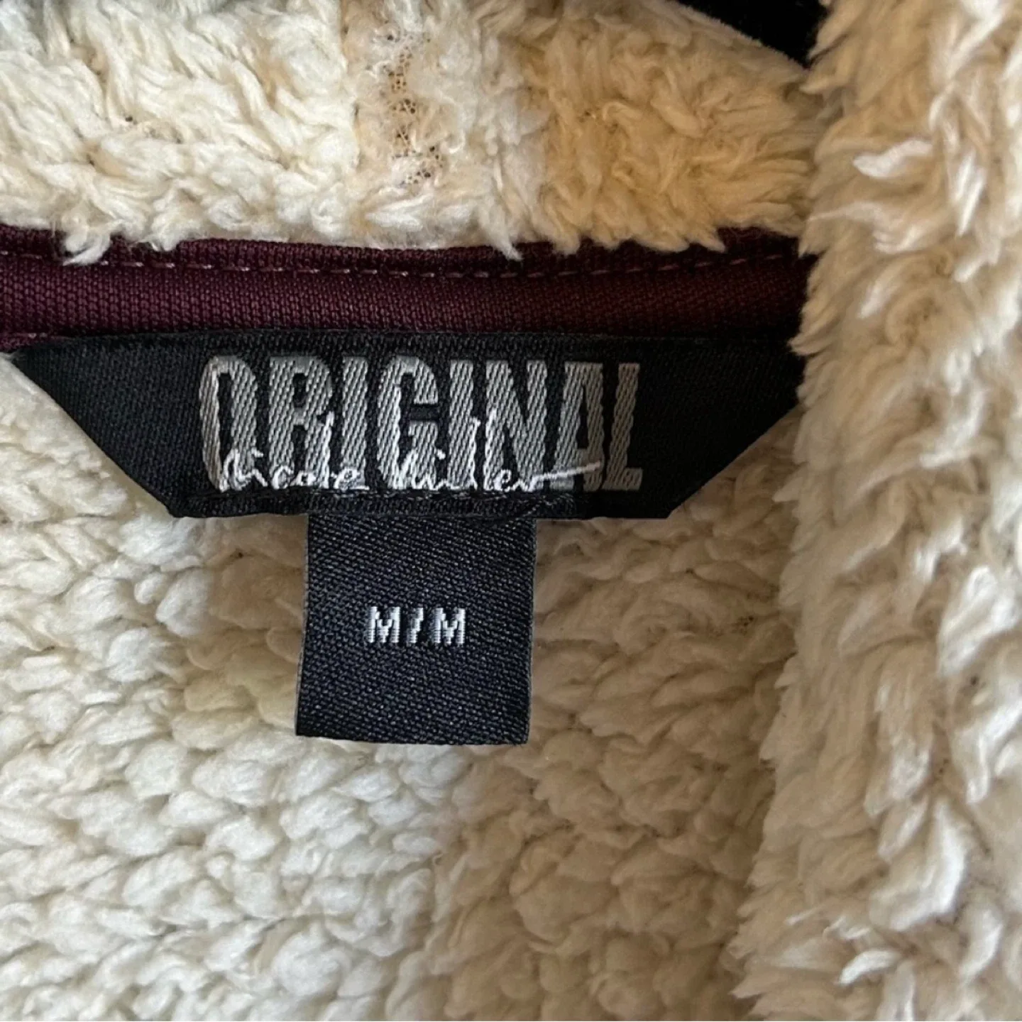 Nicole Miller Original Sherpa Lined Open Waterfall Cardigan Sz M image indicator(3)