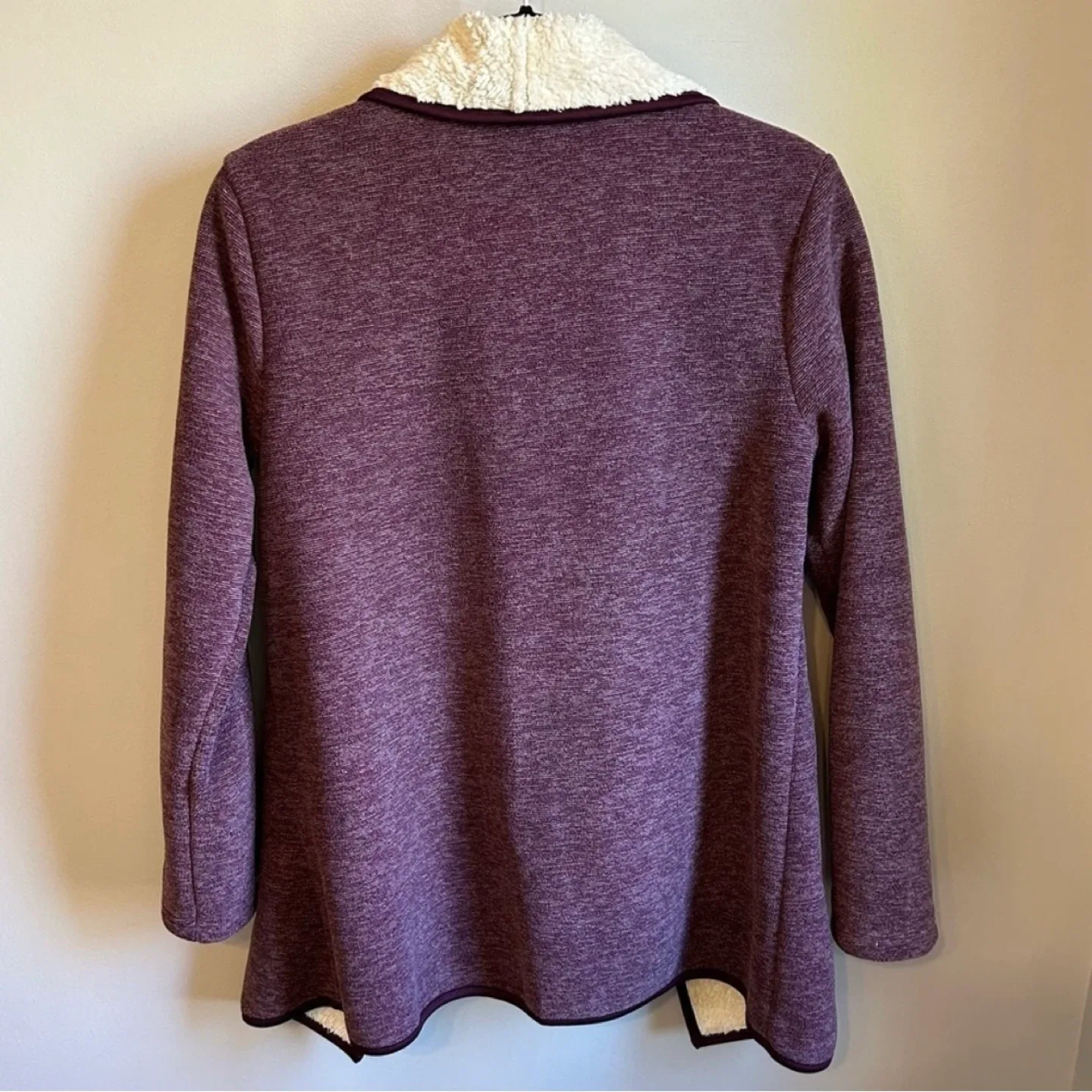 Nicole Miller Original Sherpa Lined Open Waterfall Cardigan Sz M image indicator(4)