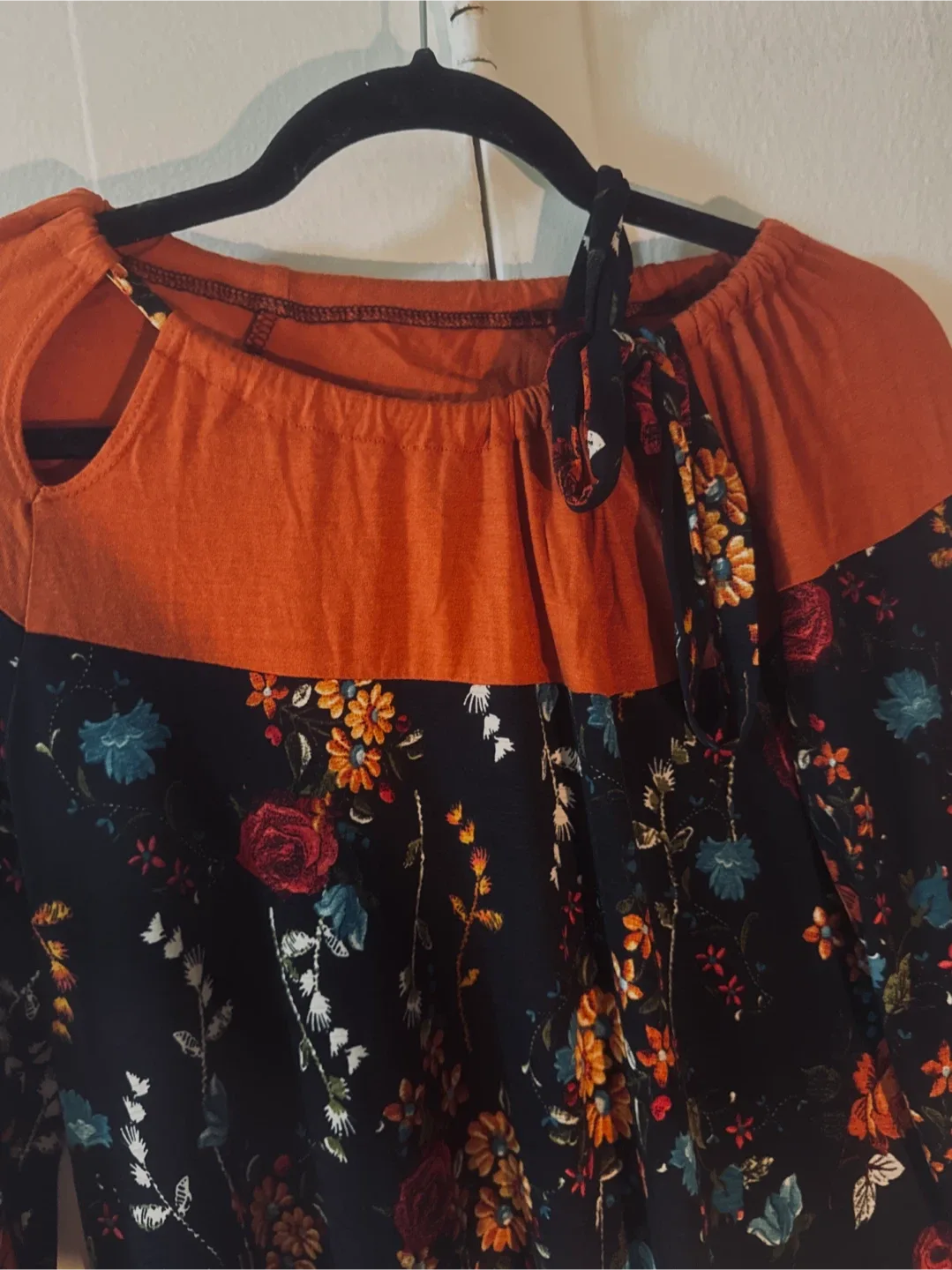 Watermelon Floral Long Sleeve Tent Dress - Size L image indicator(2)