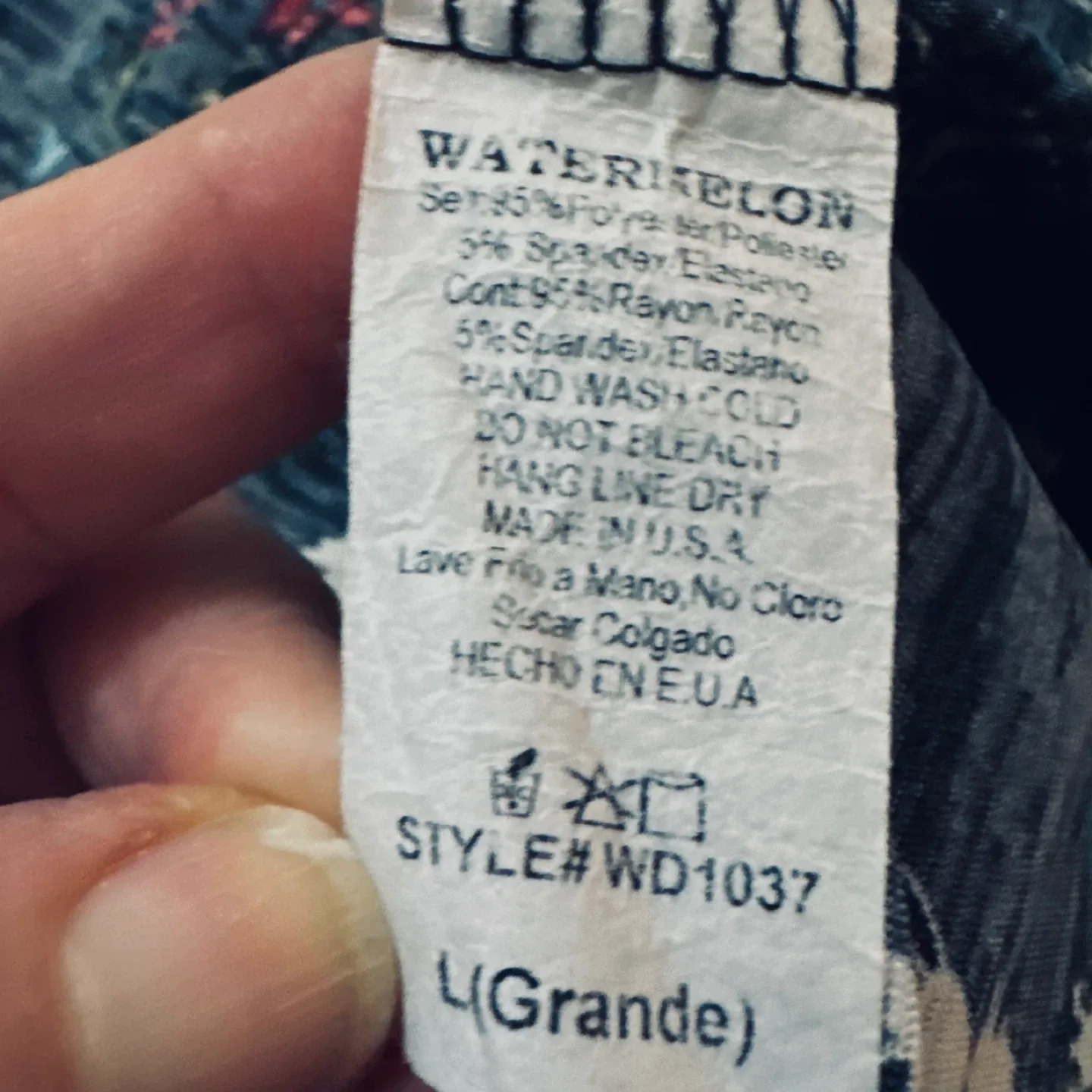 Watermelon Floral Long Sleeve Tent Dress - Size L image indicator(4)