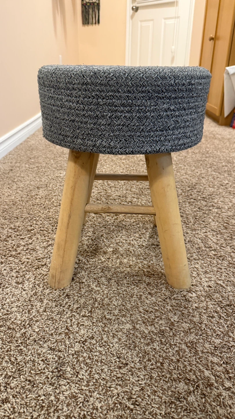 Grey Woven Foot Stool 16 inches tall - photo 3