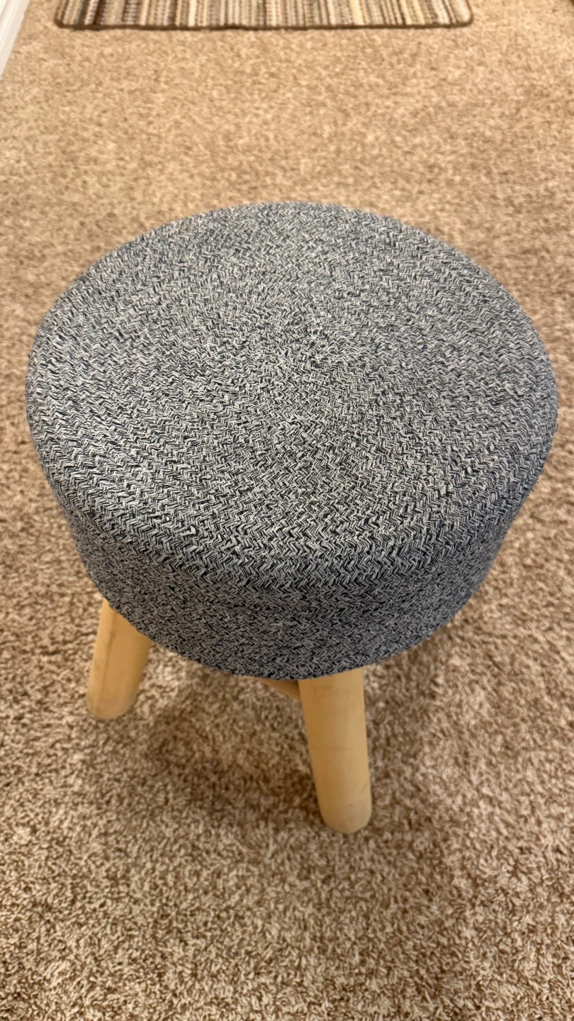 Grey Woven Foot Stool 16 inches tall - photo 2