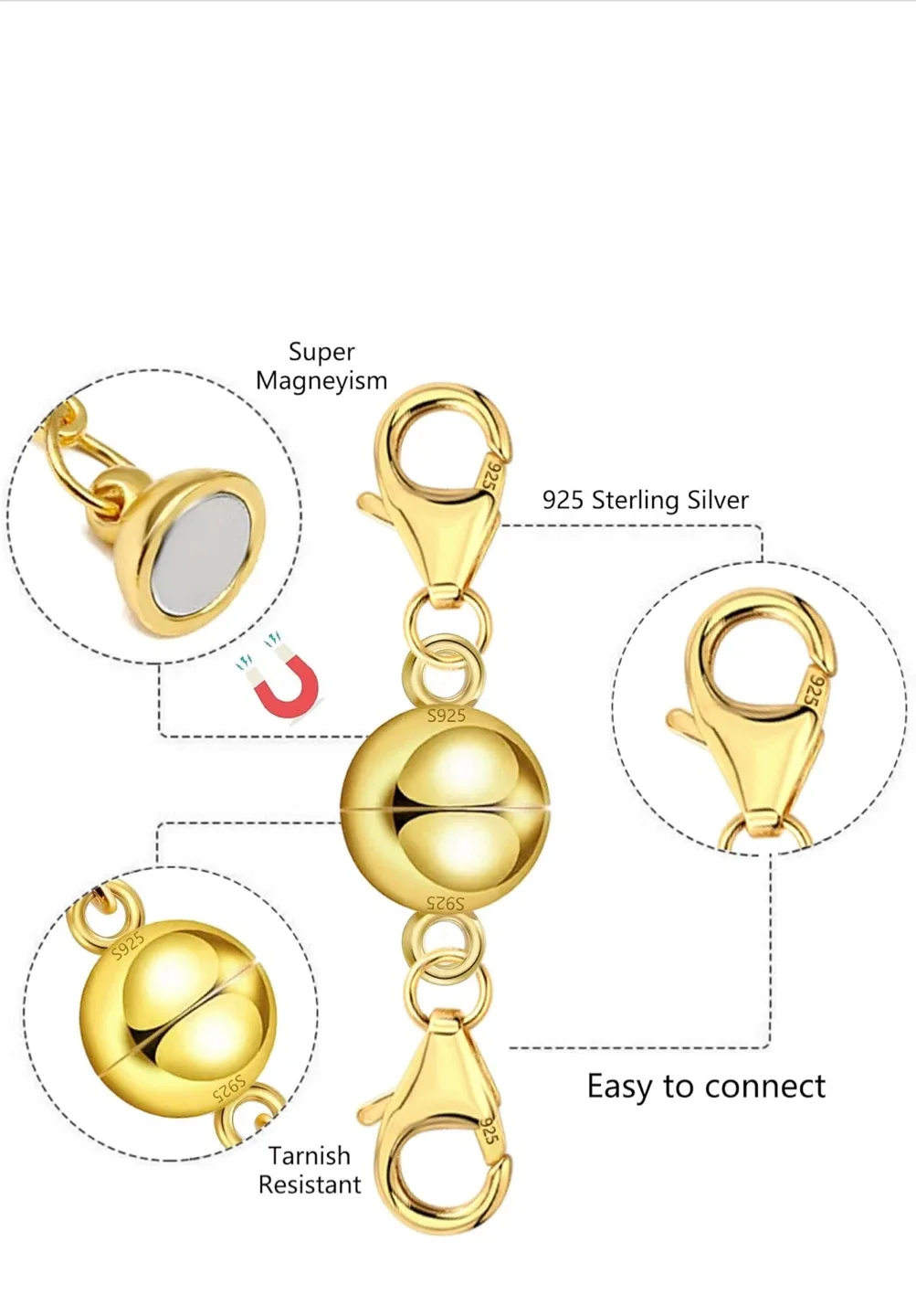 New Alexcraft Magnetic Necklace Clasp image indicator(2)