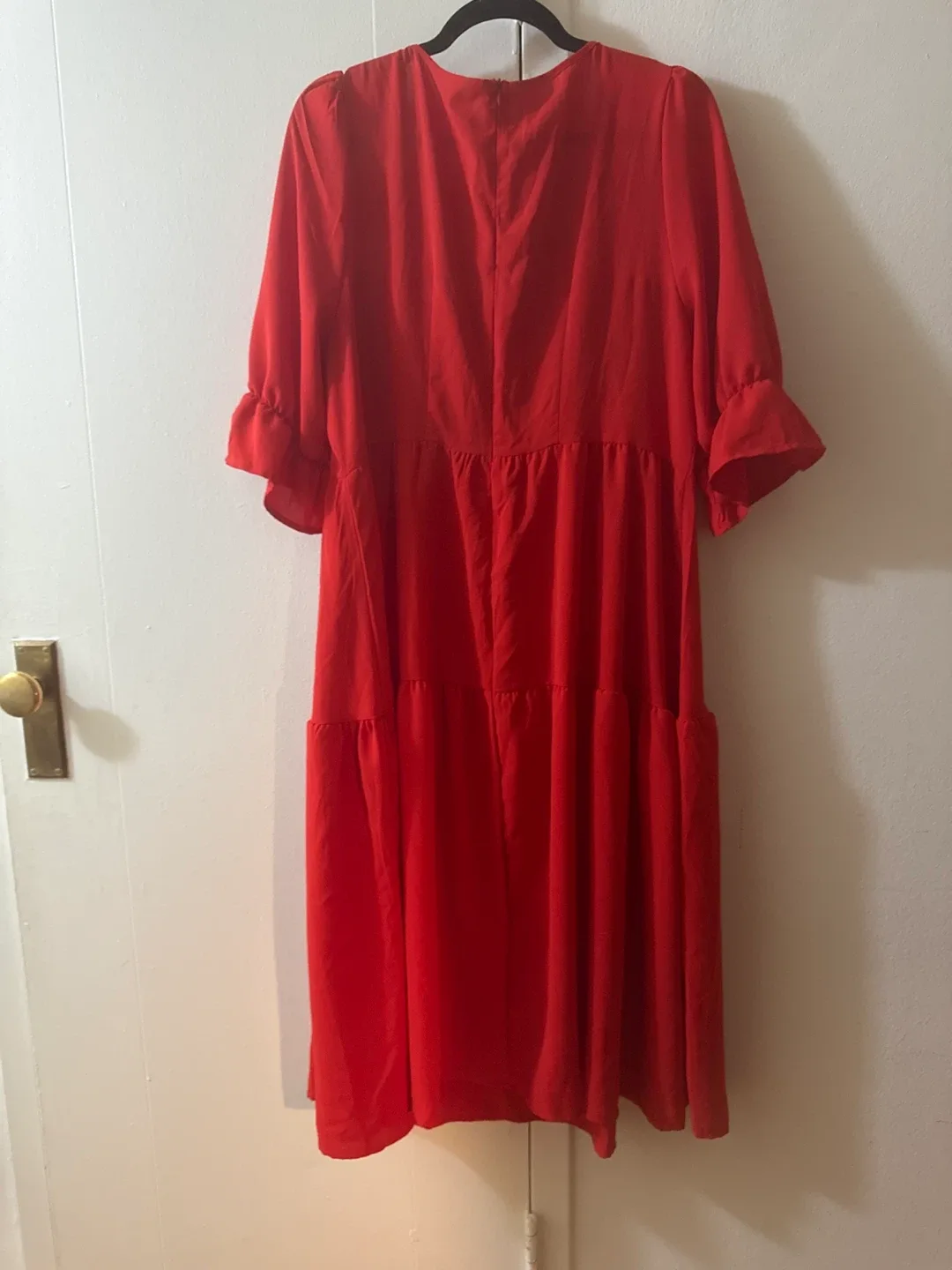 Red Dress with Embroidered Neckline image indicator(2)