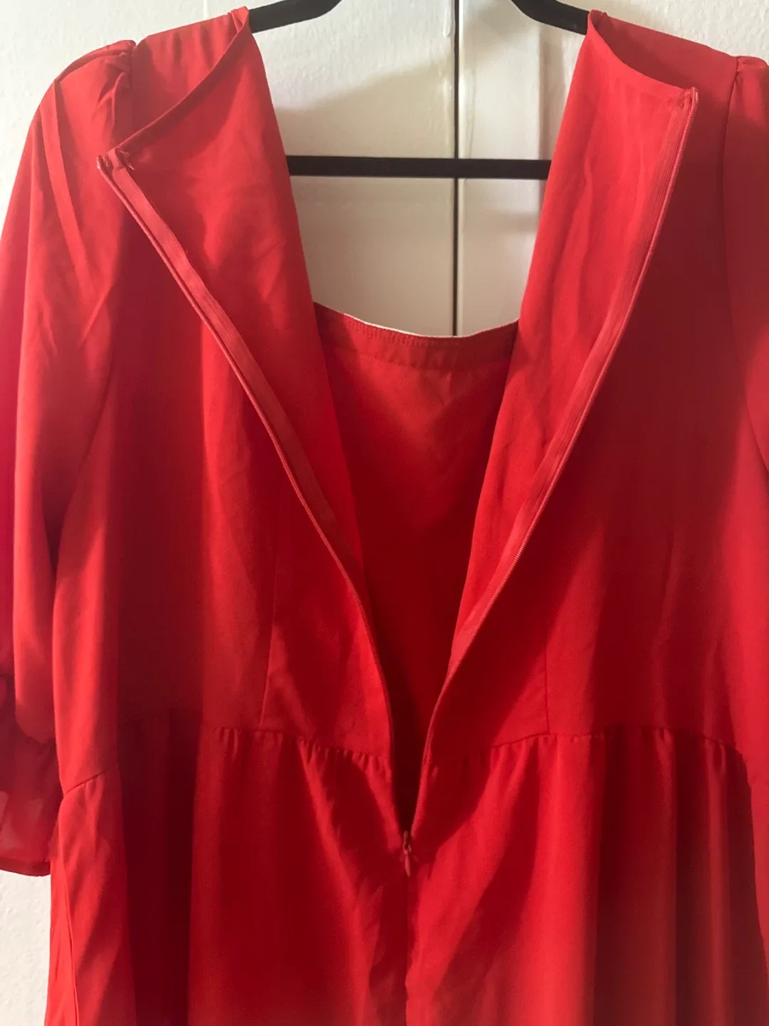 Red Dress with Embroidered Neckline image indicator(6)