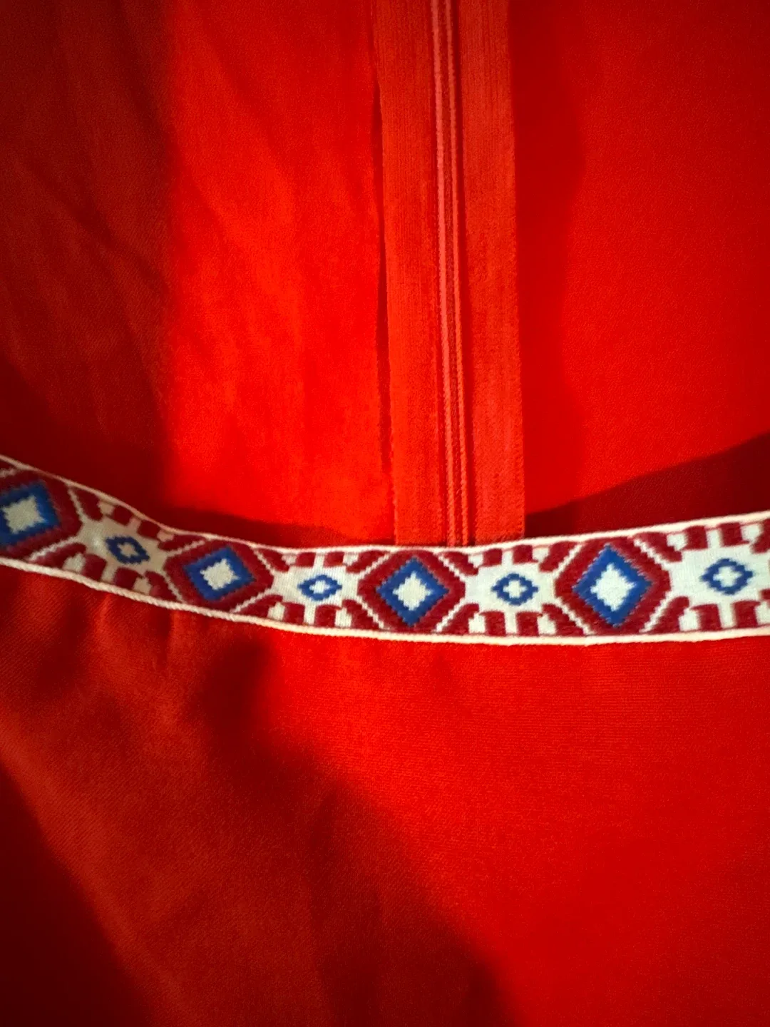 Red Dress with Embroidered Neckline image indicator(4)