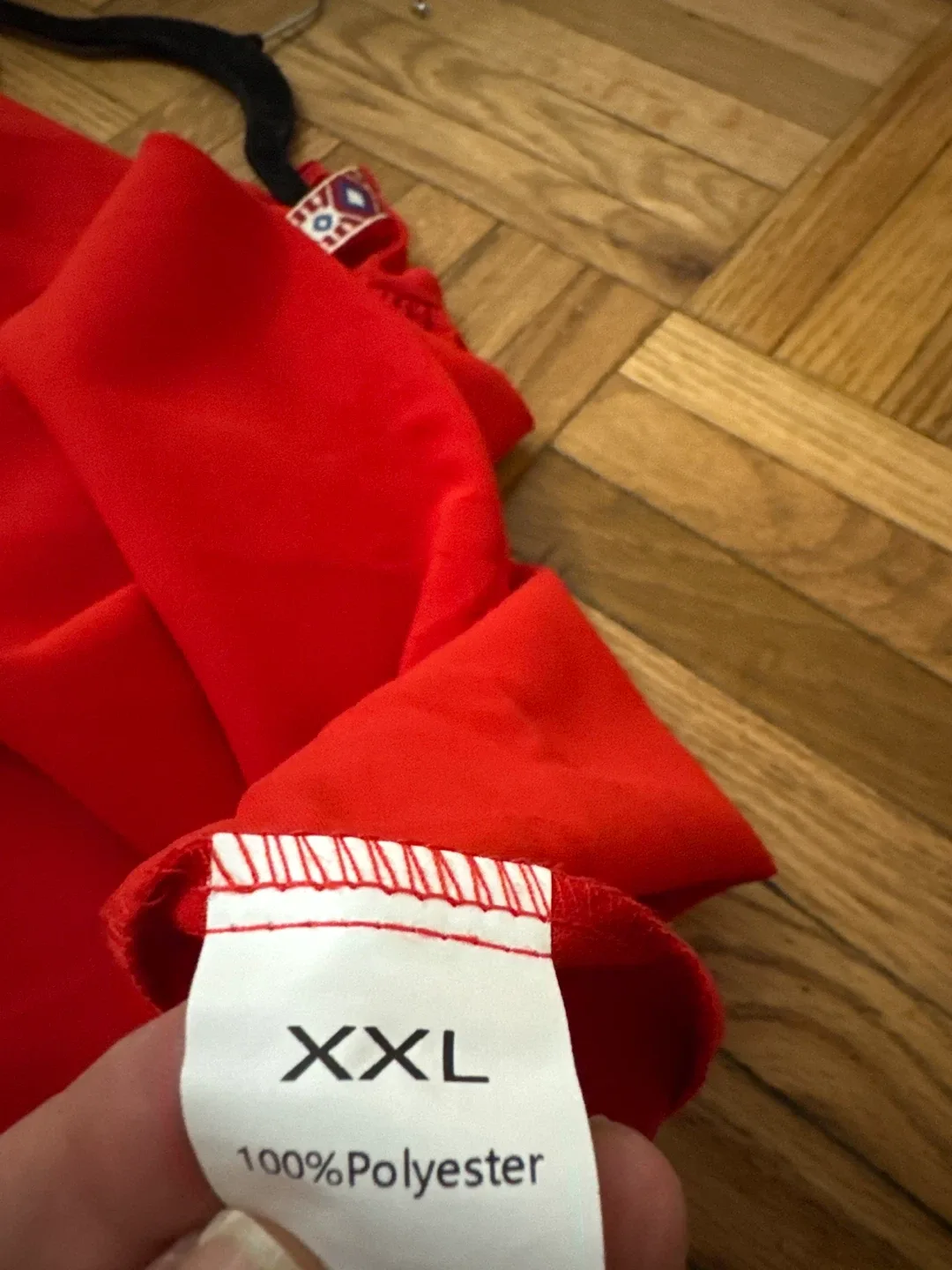 Red Dress with Embroidered Neckline image indicator(7)