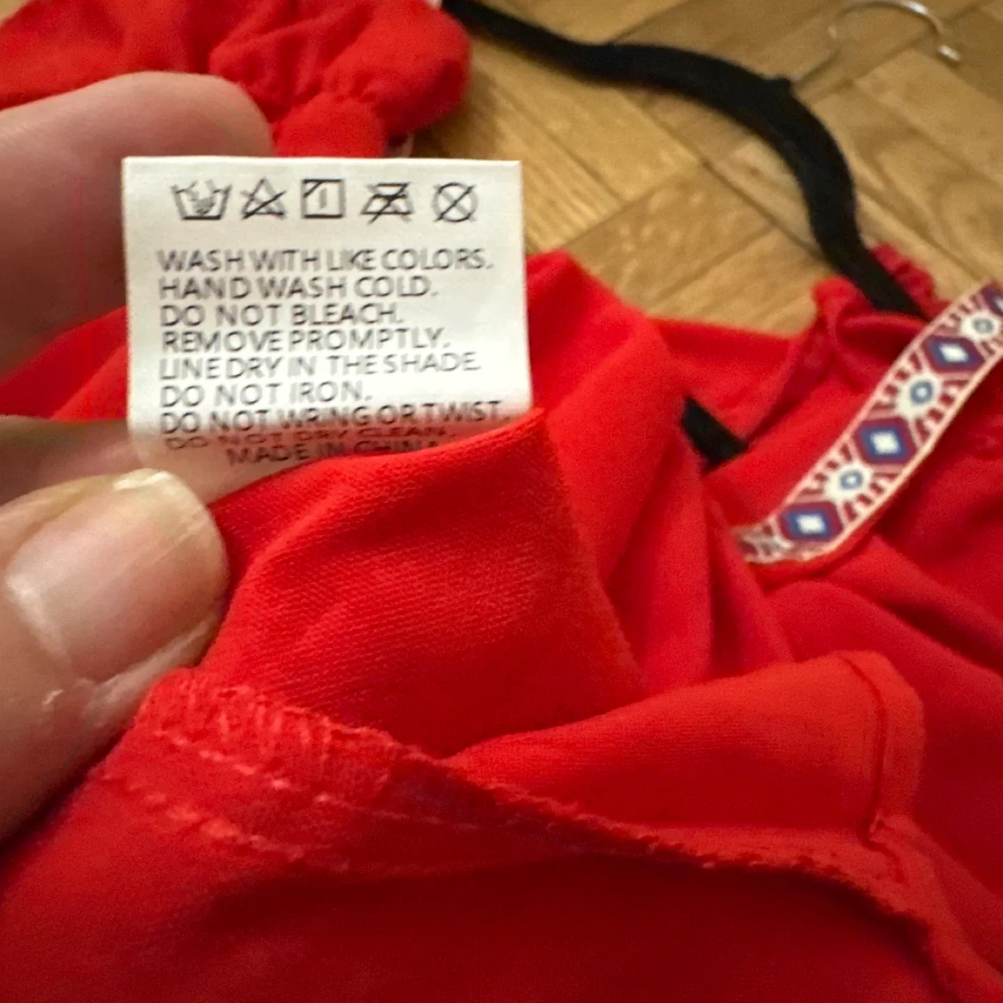 Red Dress with Embroidered Neckline image indicator(8)