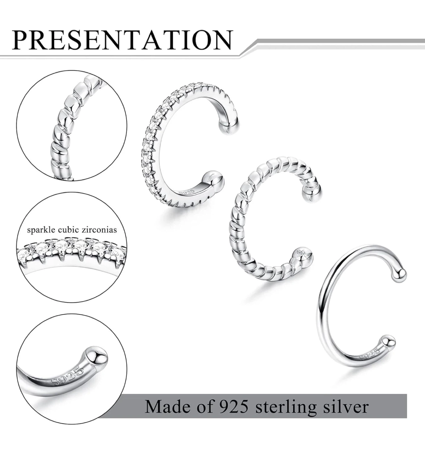 Sterling Silver Ear Cuff Set - New - photo 3