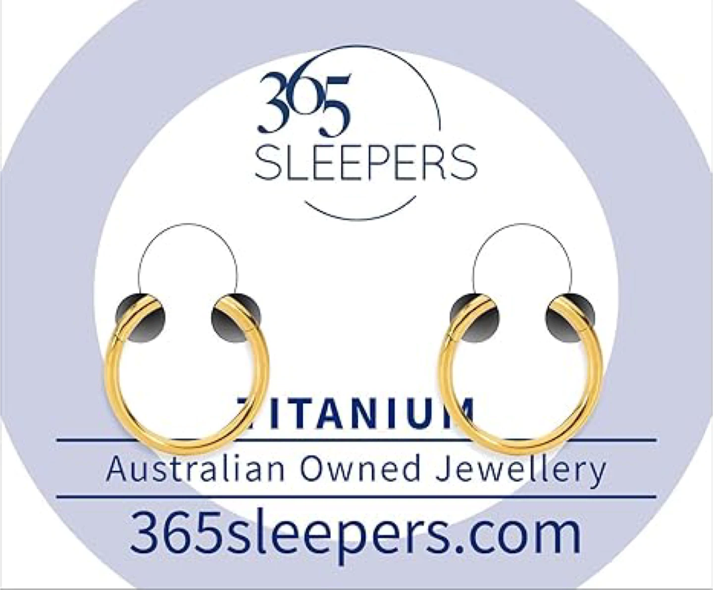 365 Sleepers Titanium Gold Hoop Earrings