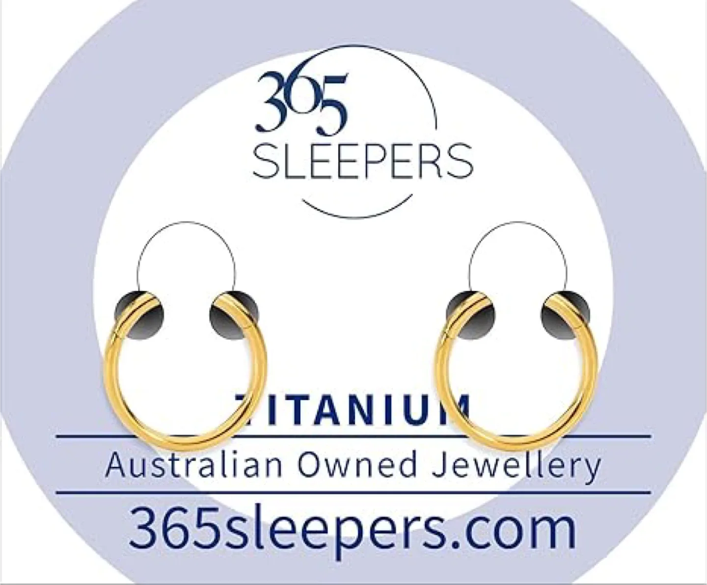 365 Sleepers Titanium Gold Hoop Earrings thumbnail