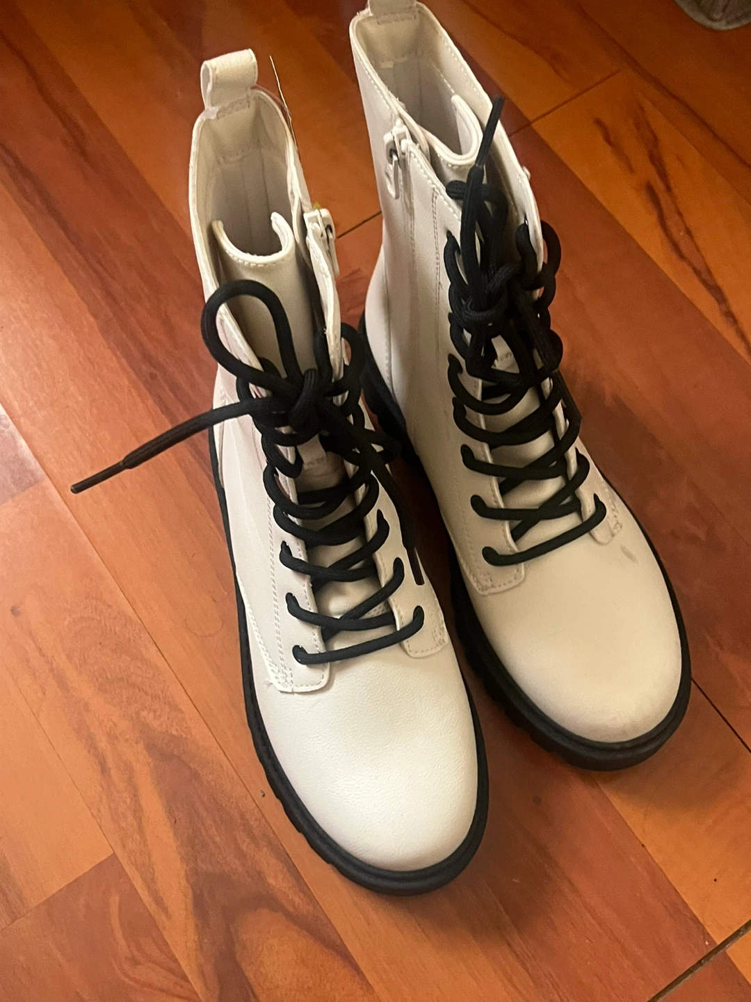 White Ankle Boots, Size 4 - photo 2
