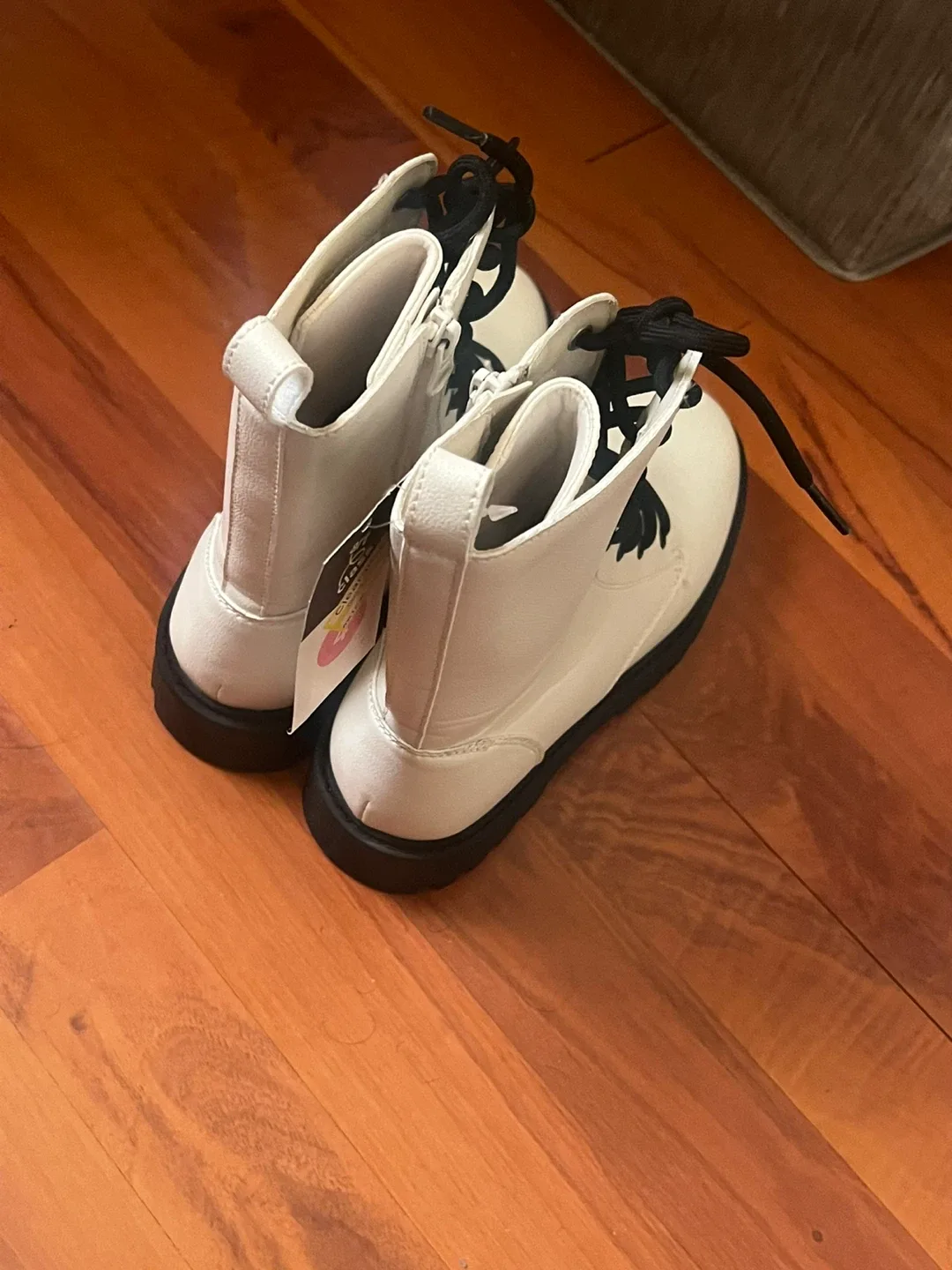 White Ankle Boots, Size 4