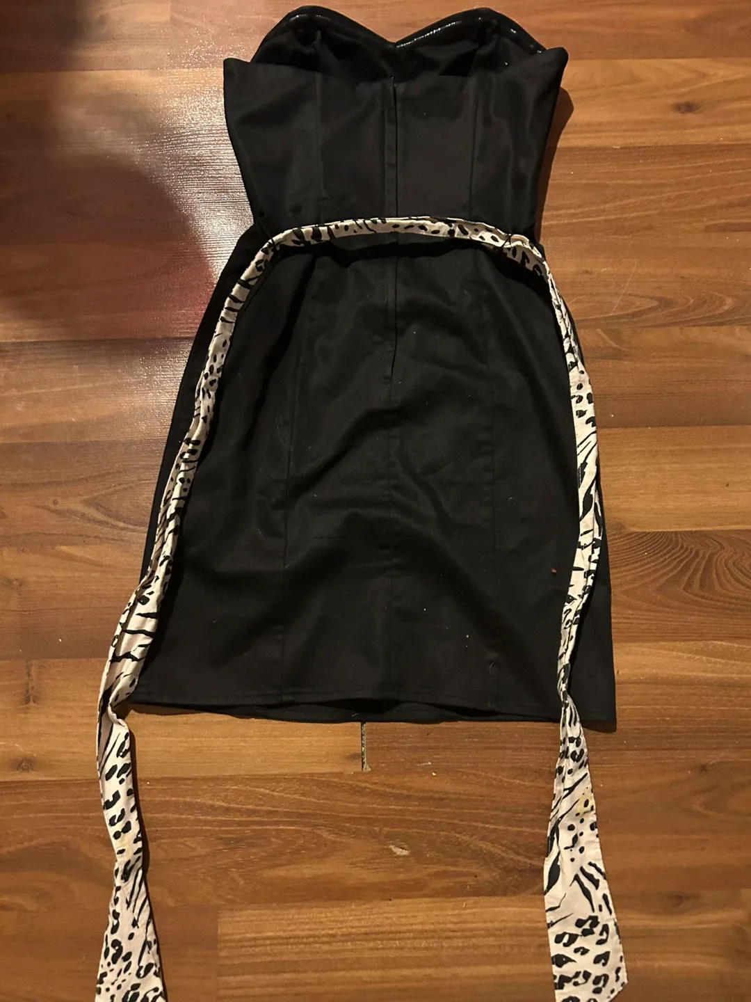 Black H&M Strapless Dress with Belt image indicator(2)