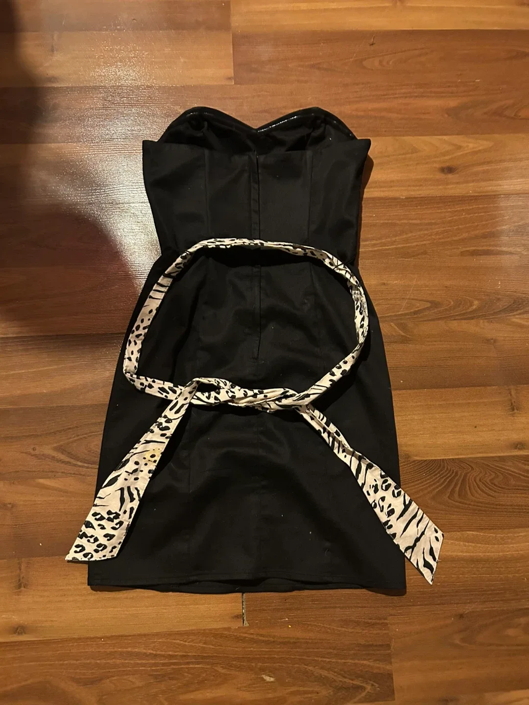 Black H&M Strapless Dress with Belt image indicator(3)