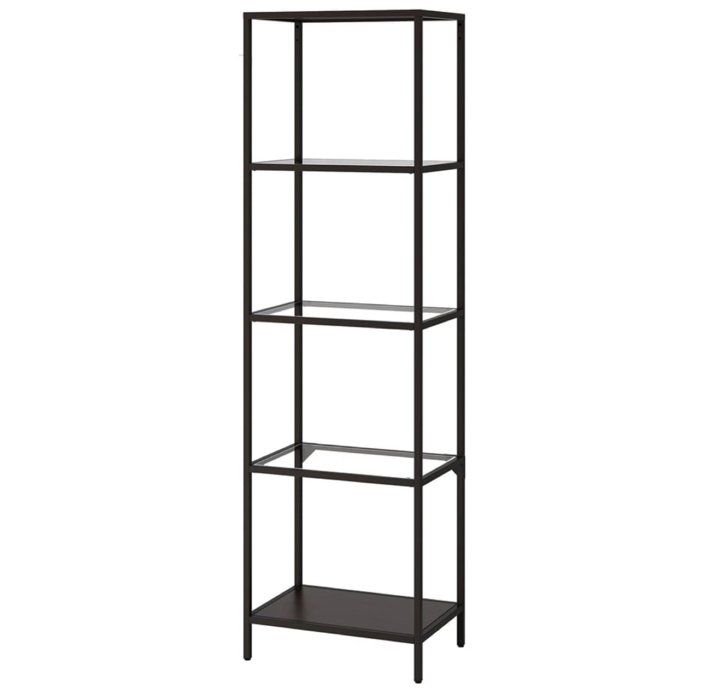 Shelving Unit - Black-Brown/Glass