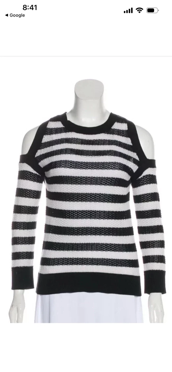 Rag & Bone Striped Cold Shoulder Sweater - Size S - photo 2
