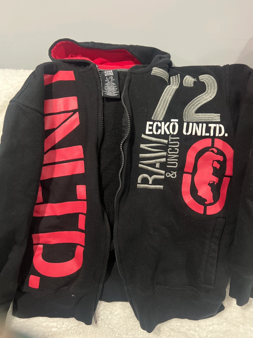 Ecko Unltd. Black & Red Hoodie - Size L