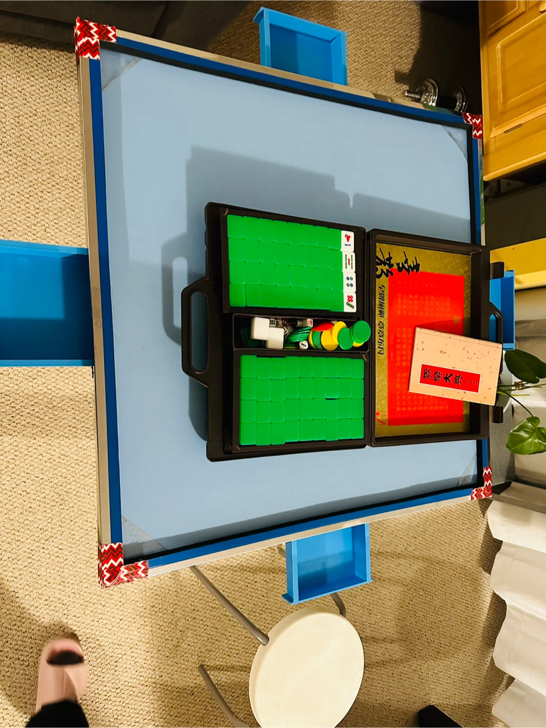 Mahjong Table with Game Set
