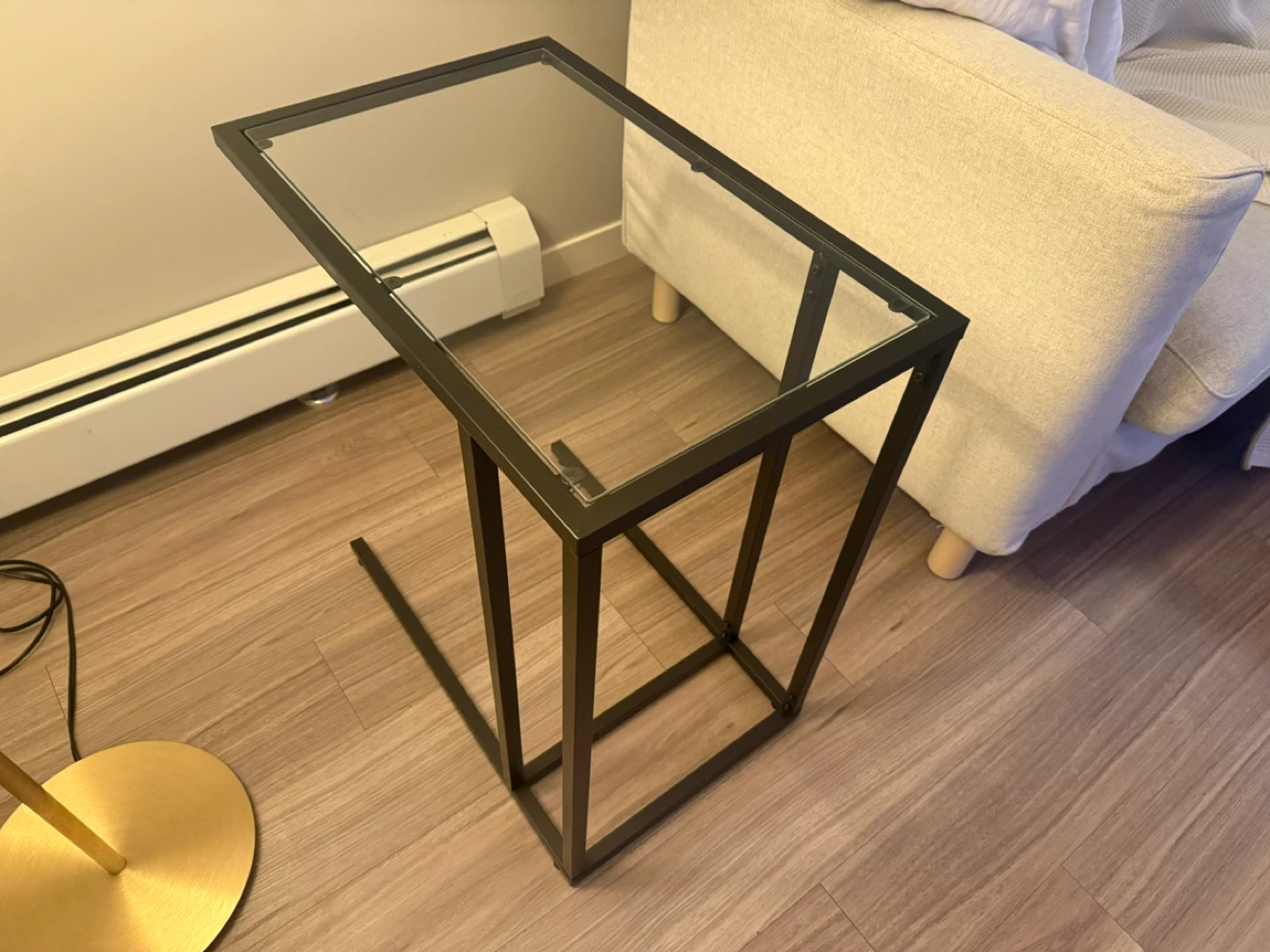 Black Metal & Glass C Table - photo 3