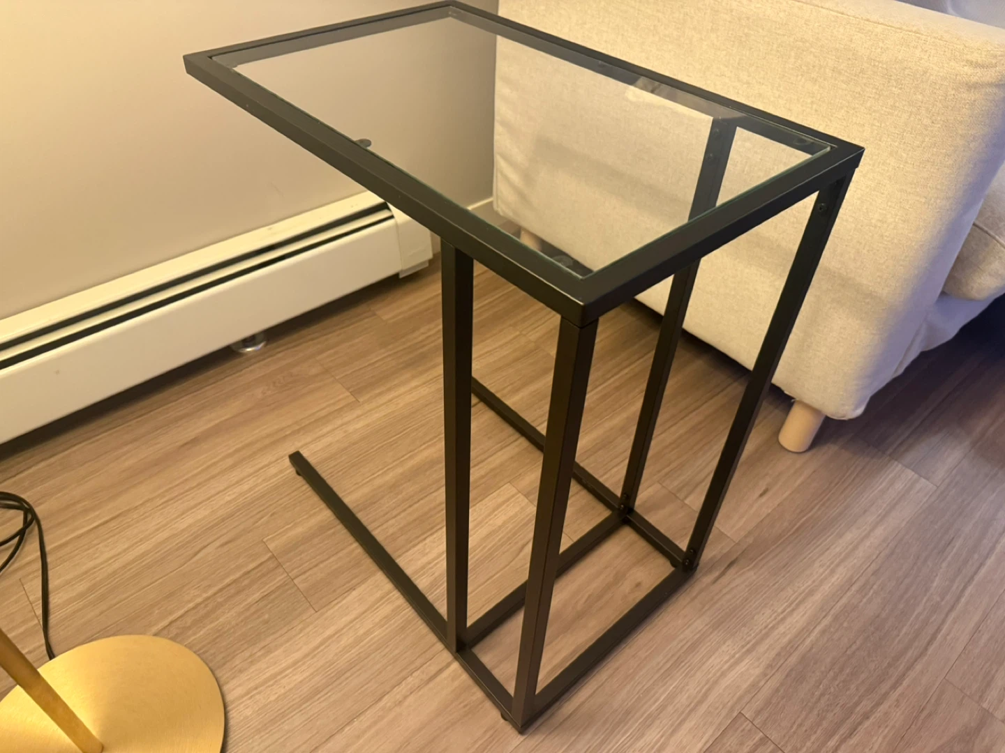 Black Metal & Glass C Table - photo 2