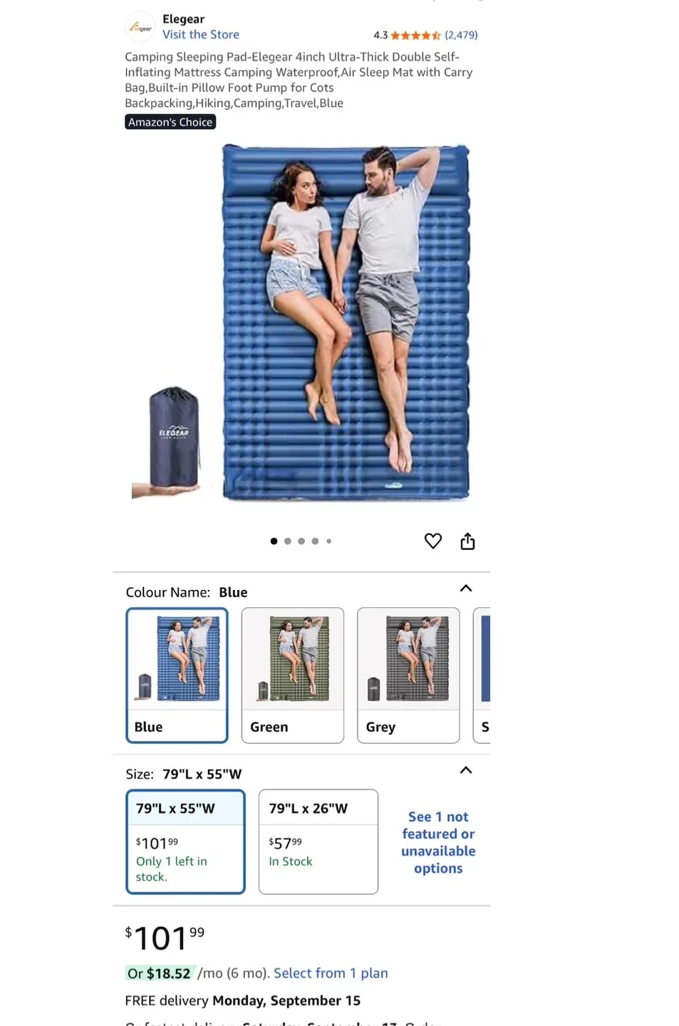 Elegear Camping Sleeping Pad - 79x55 inches image indicator(6)