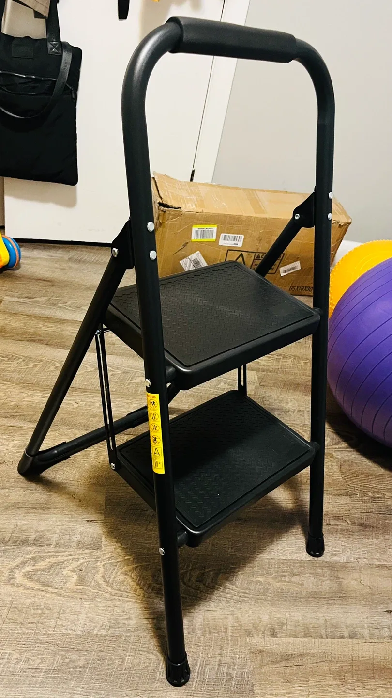 ALPURLAD 2-Step Folding Step Stool - Black image indicator(8)