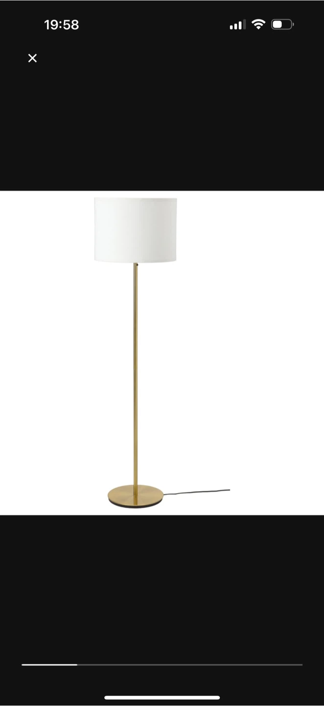 Gold Floor Lamp with White Shade