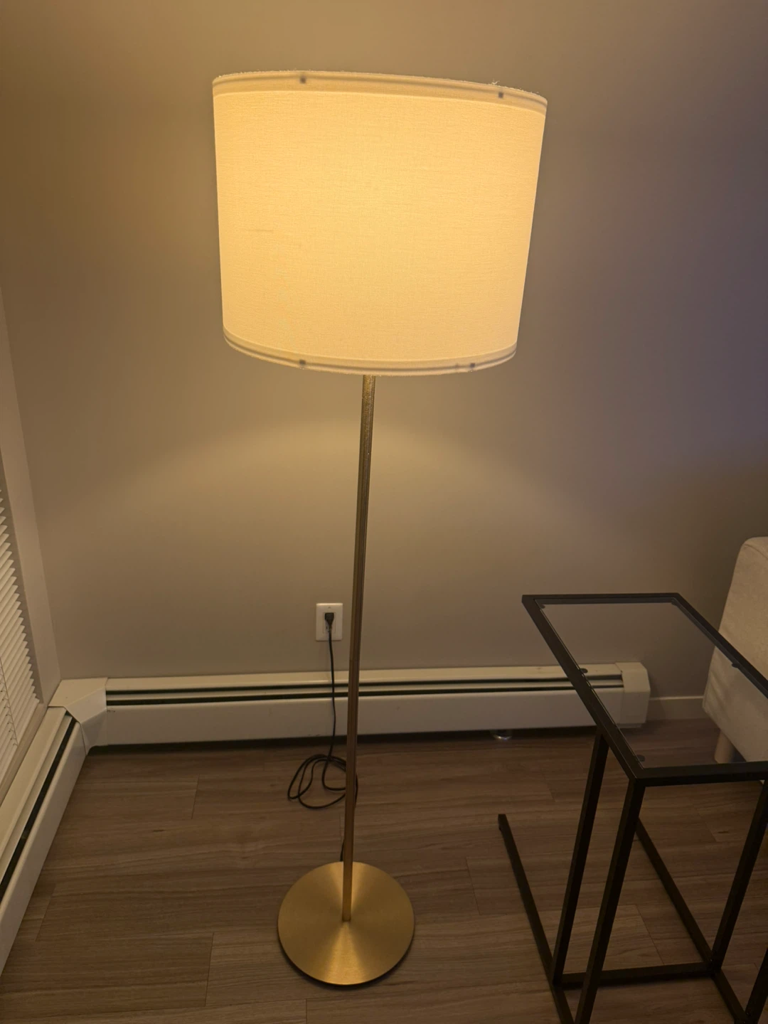 Gold Floor Lamp with White Shade - photo 3