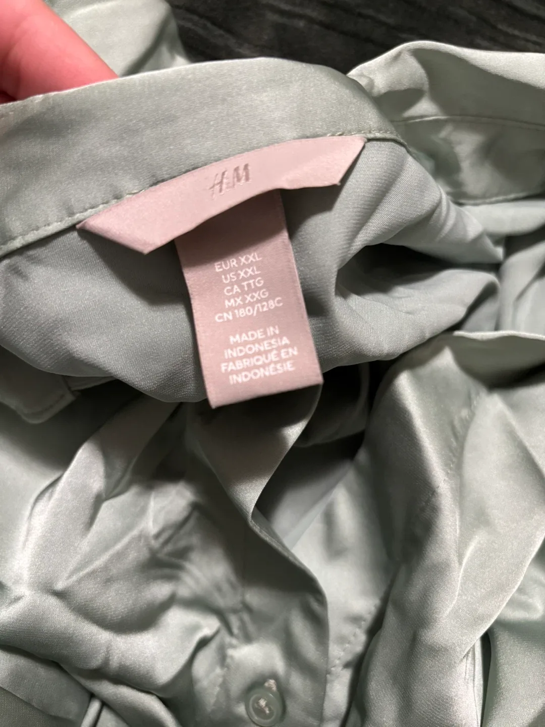 H&M XXL Light Green (Saje) Button-Up Shirt image indicator(2)