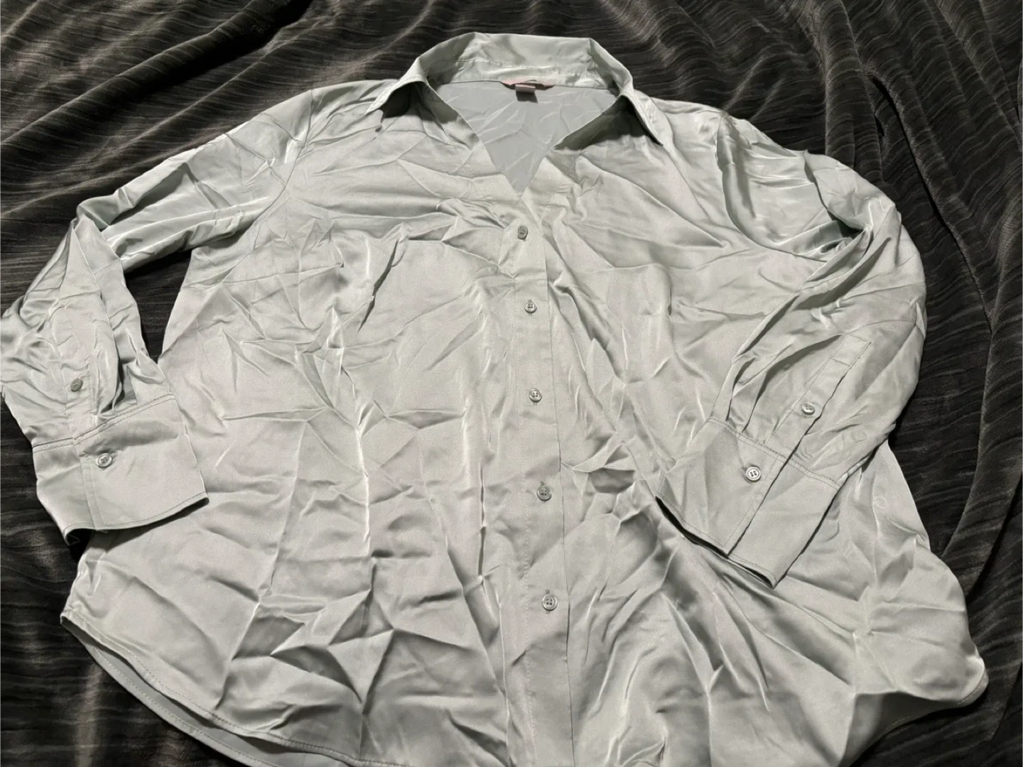 H&M XXL Light Green (Saje) Button-Up Shirt thumbnail