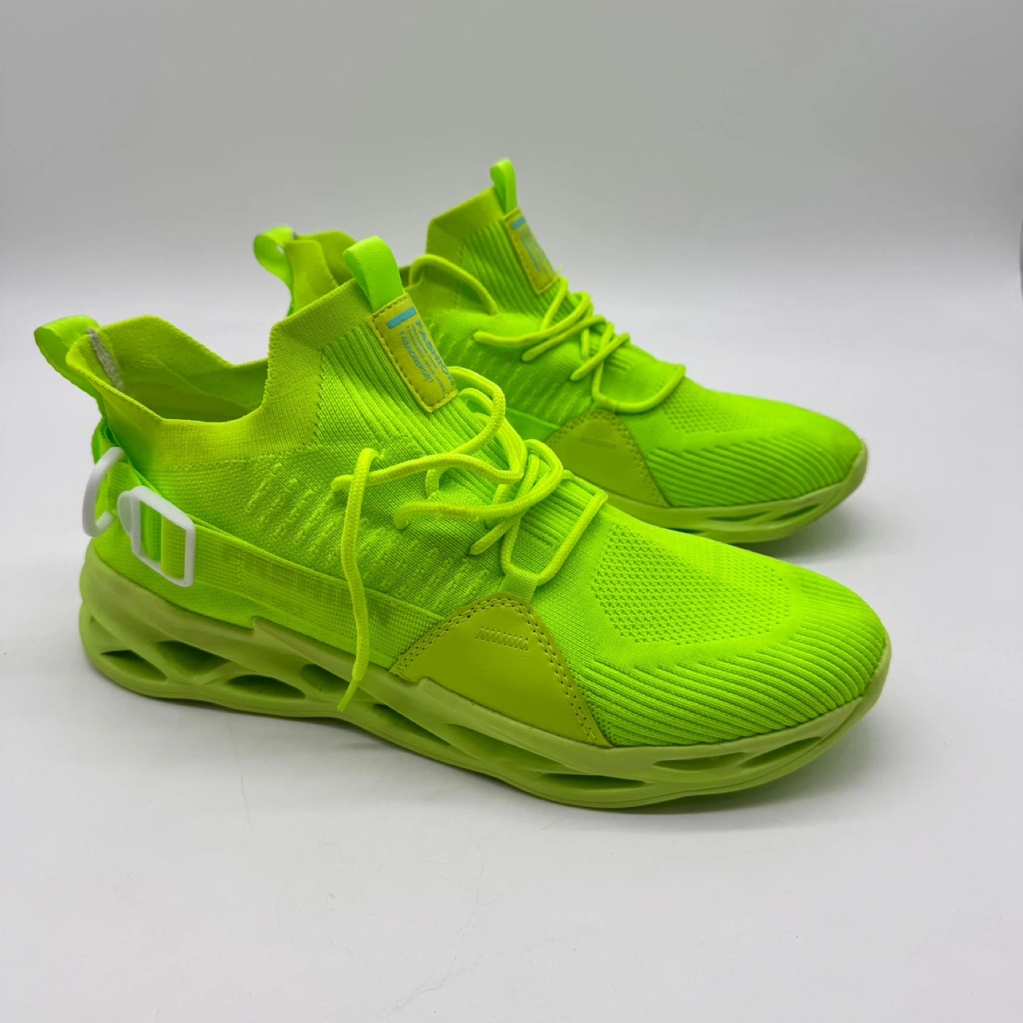 Neon Green Knit Sneakers US 12 – Lightweight Sport Style – Used