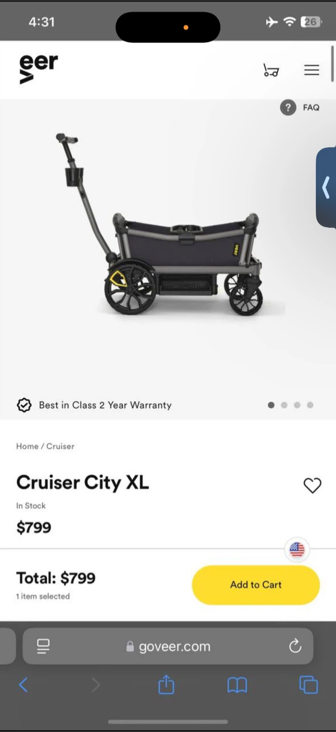 Govee Cruiser City XL Stroller Wagon - Like New!