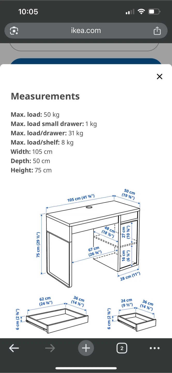 IKEA desk - White - photo 3