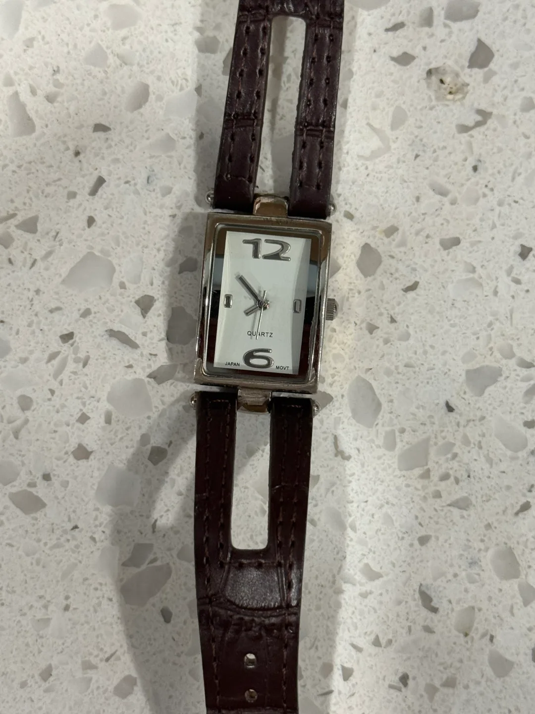 Quartz Watch with Brown Leather Strap thumbnail