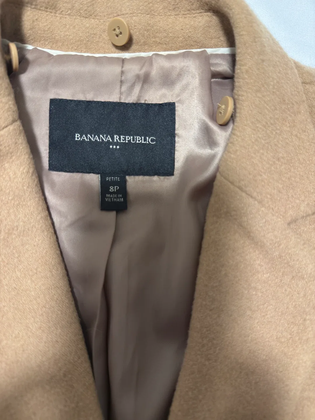Banana Republic Petite 8P Camel Coat image indicator(2)