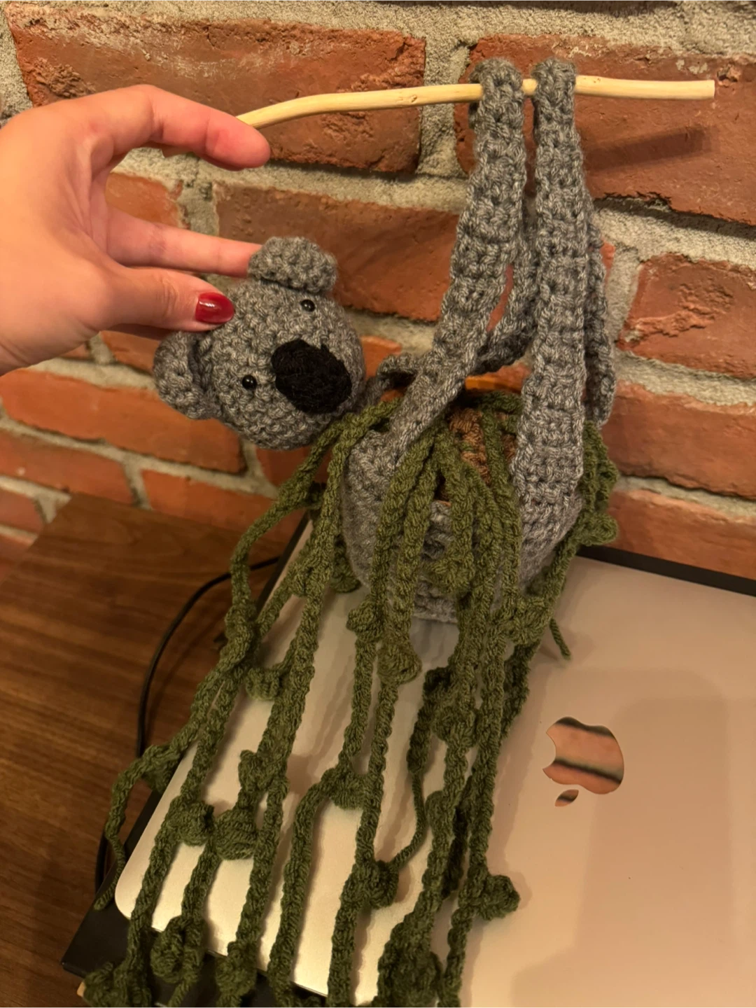 Crochet koala pearl plant