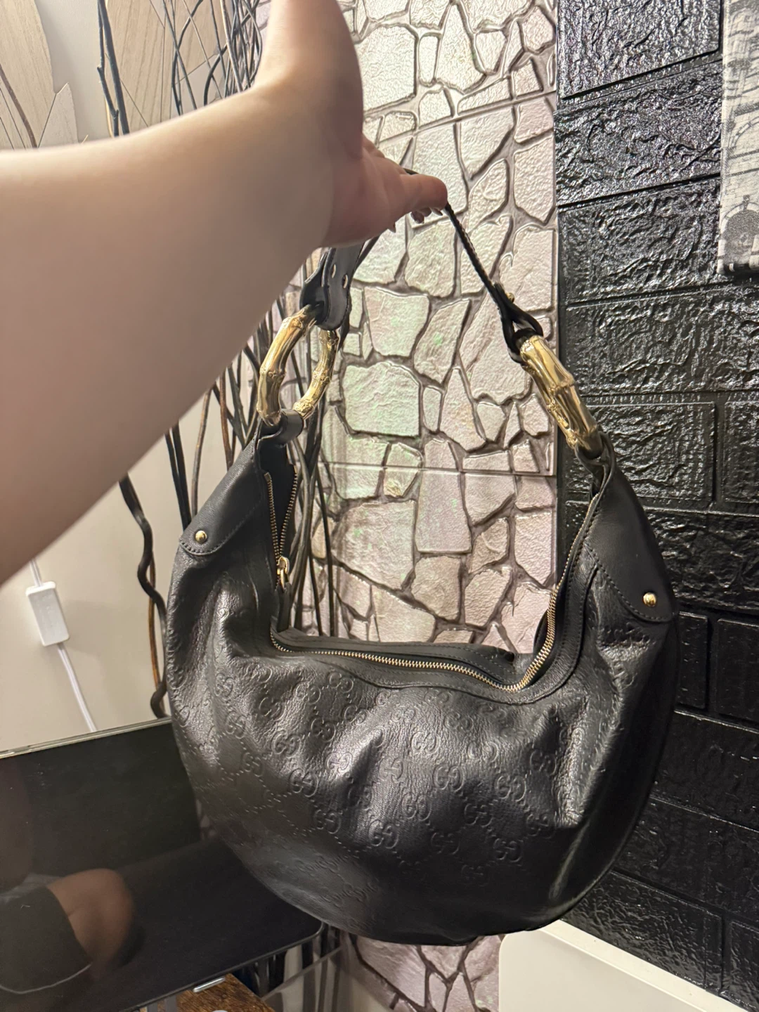 Gucci Hobo Bag, Black Leather