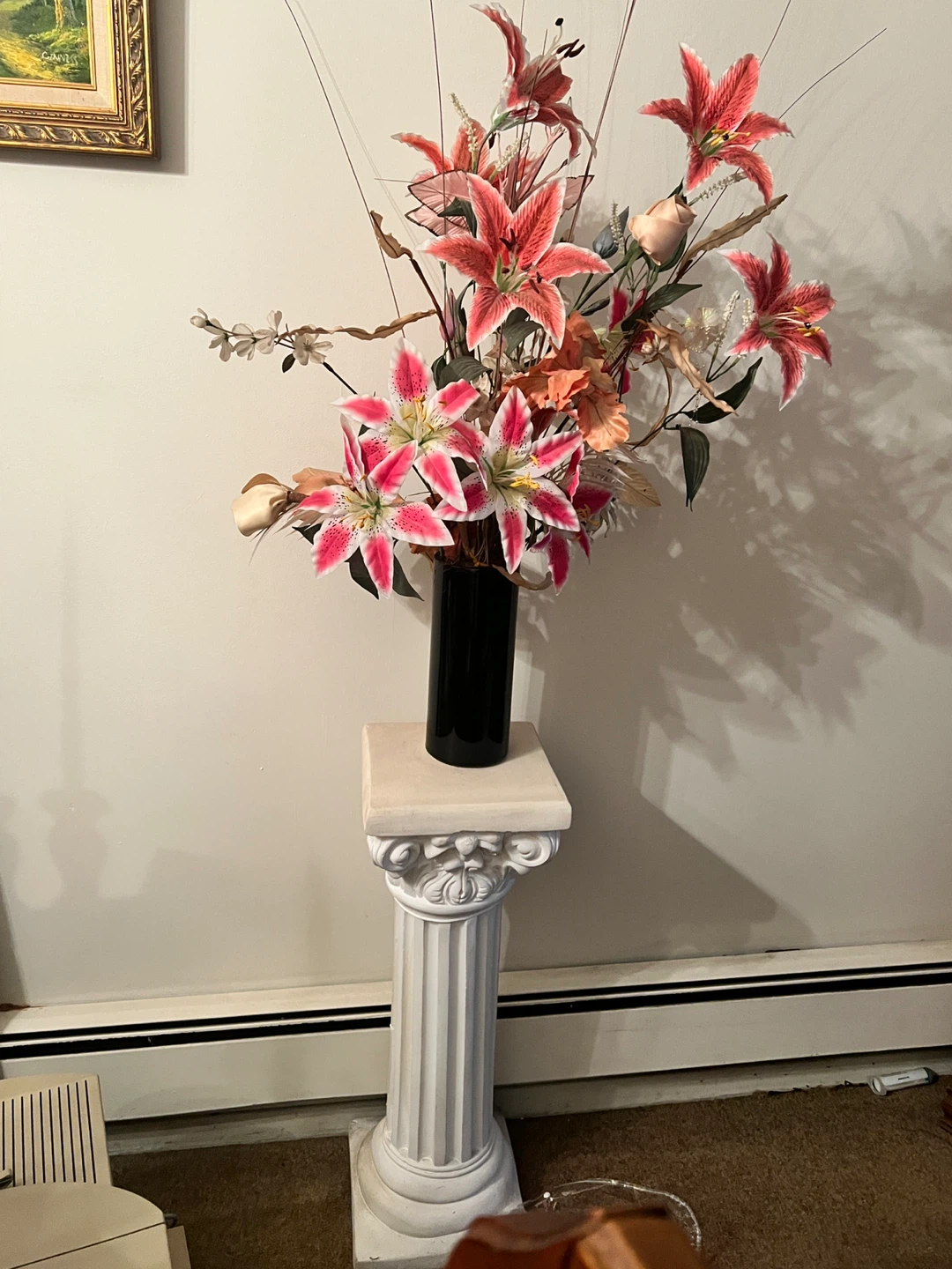 Floral Arrangement with Vase & Stand