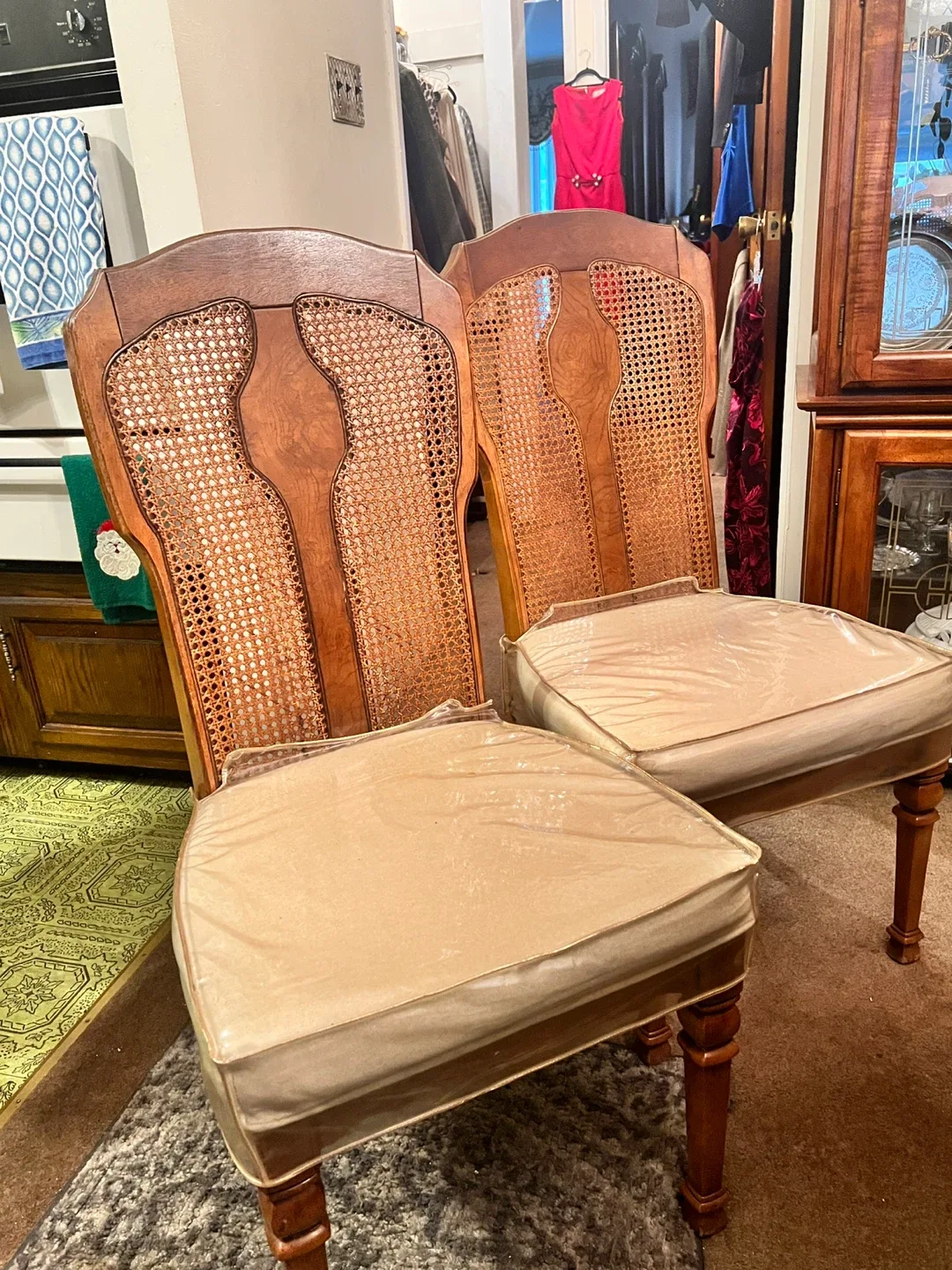 Wooden Dining Chairs with Woven Backs image indicator(2)