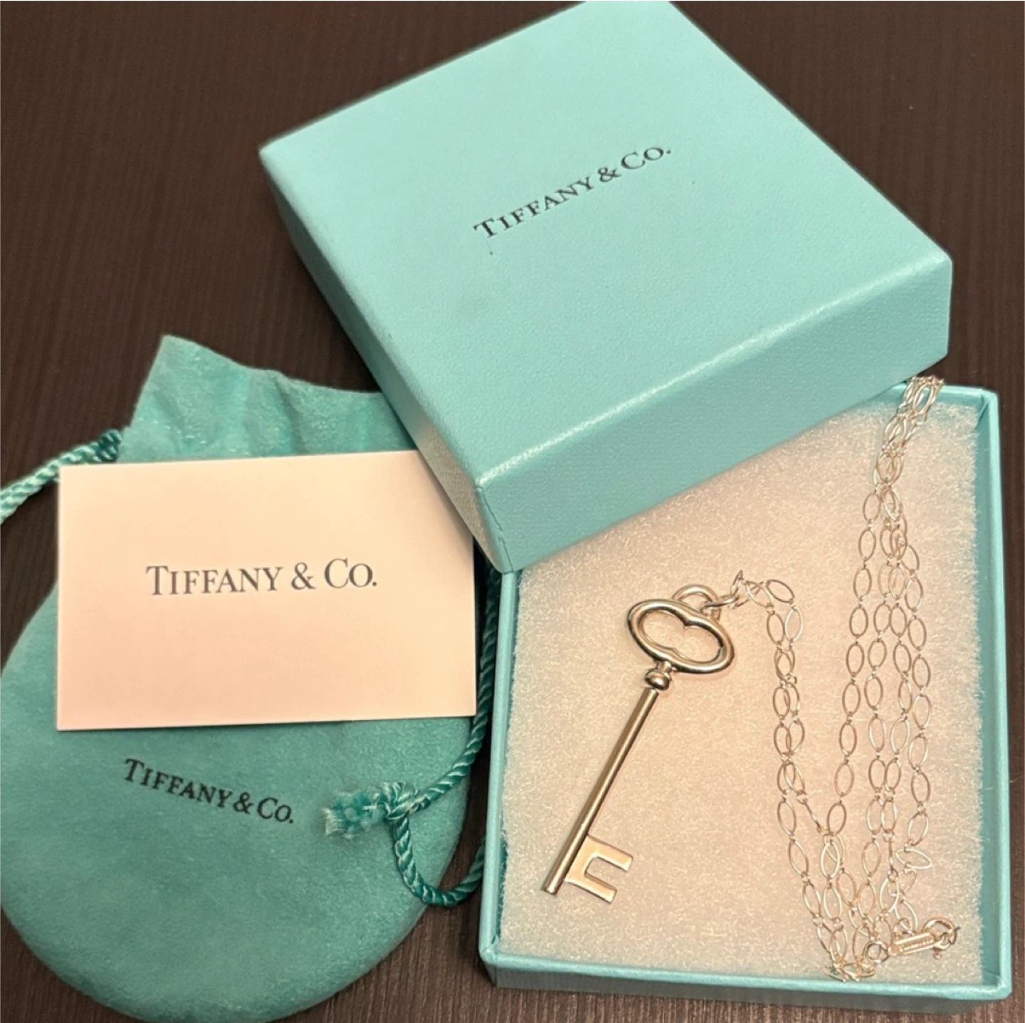 Tiffany & Co. Silver Key Pendant Necklace