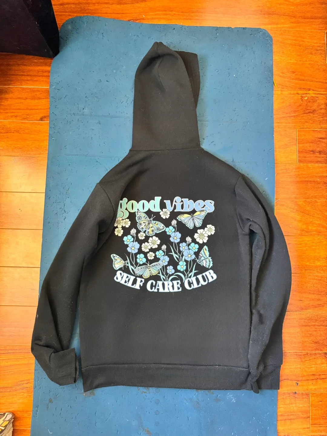 Good Vibes Self Care Club Youth Hoodie - Black thumbnail